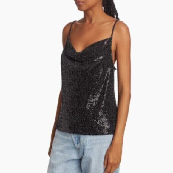 Ramy Brook Graham Black Sequin Camisole Top - Picture 12 of 12